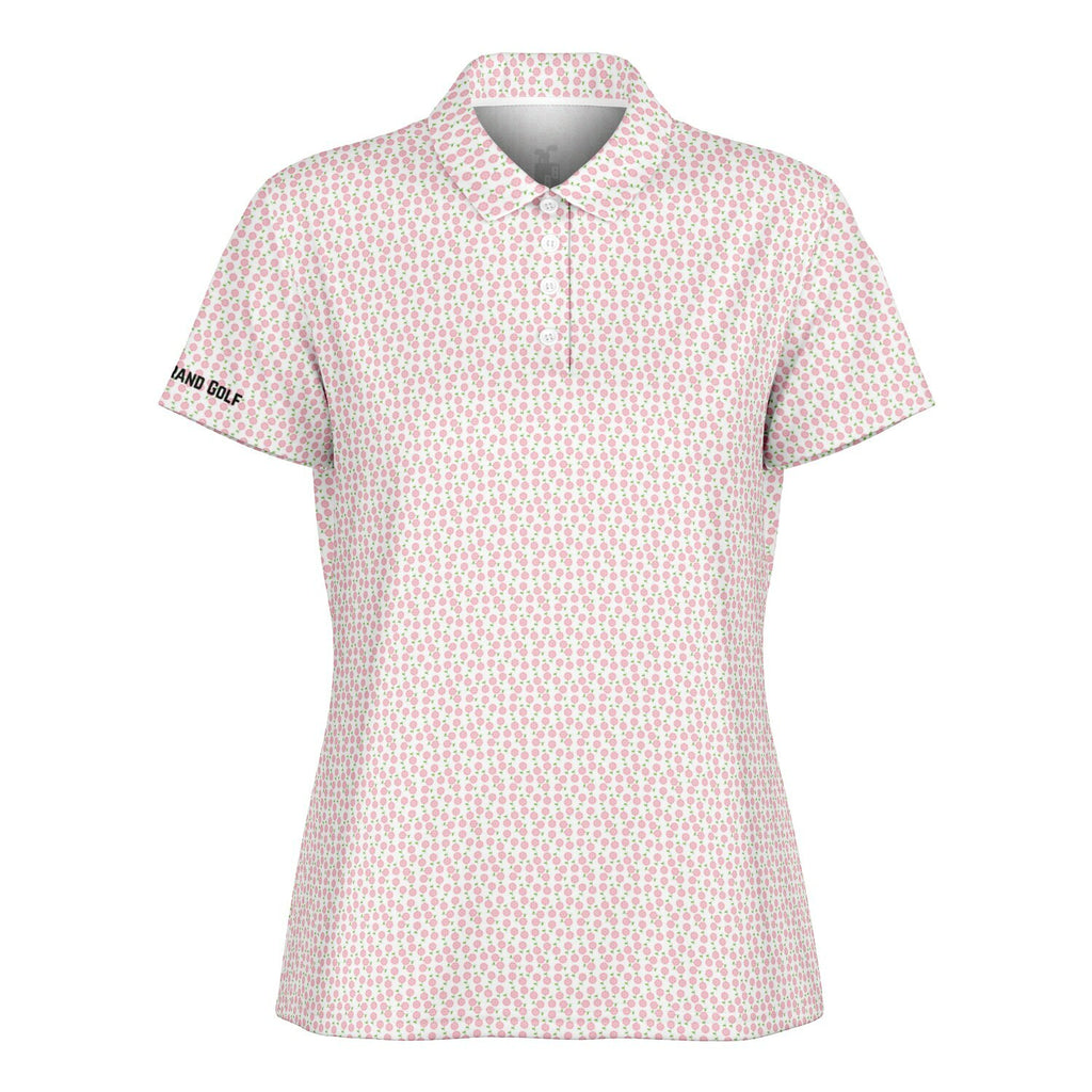 Women's Pink Peonies Polo