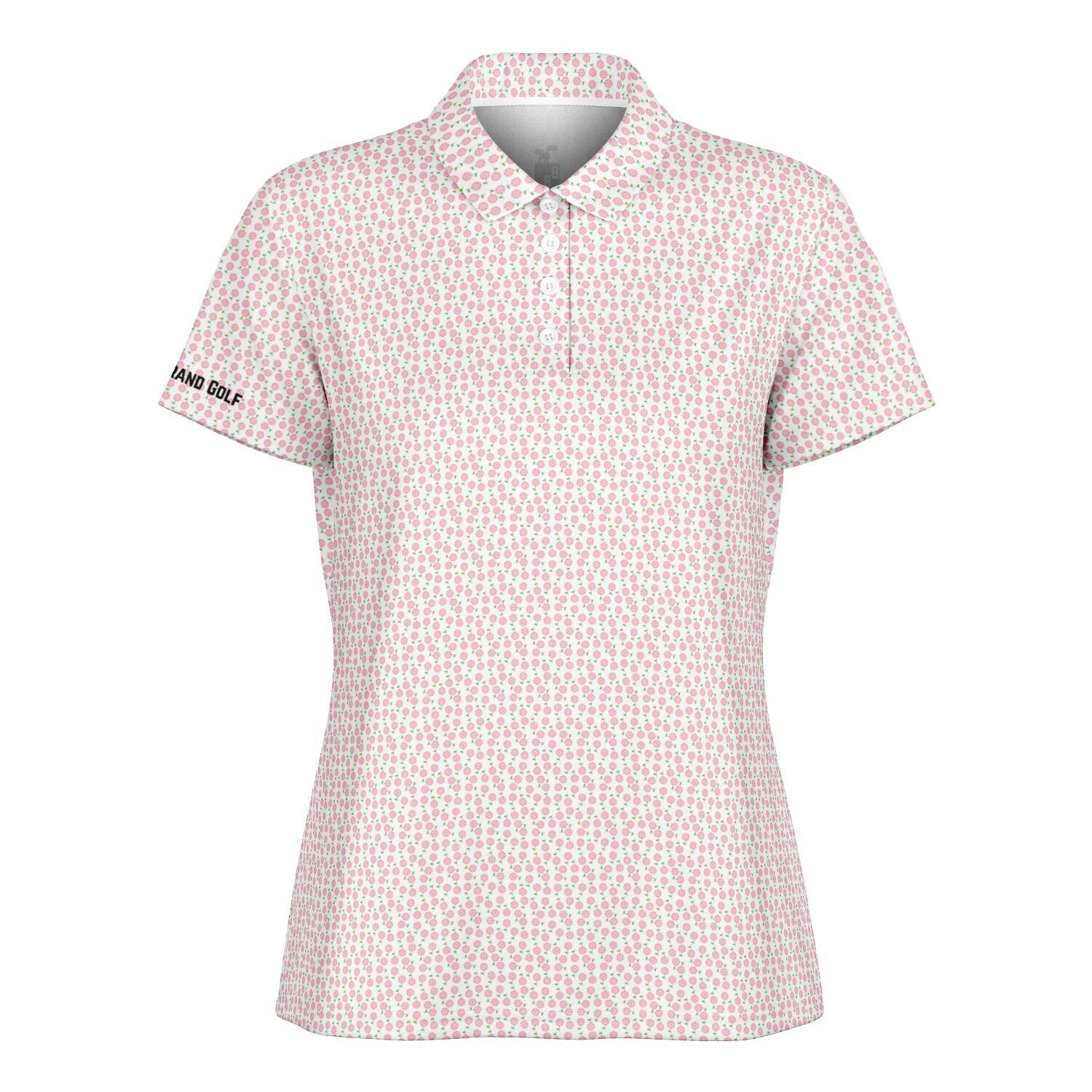 Women's Pink Peonies Polo