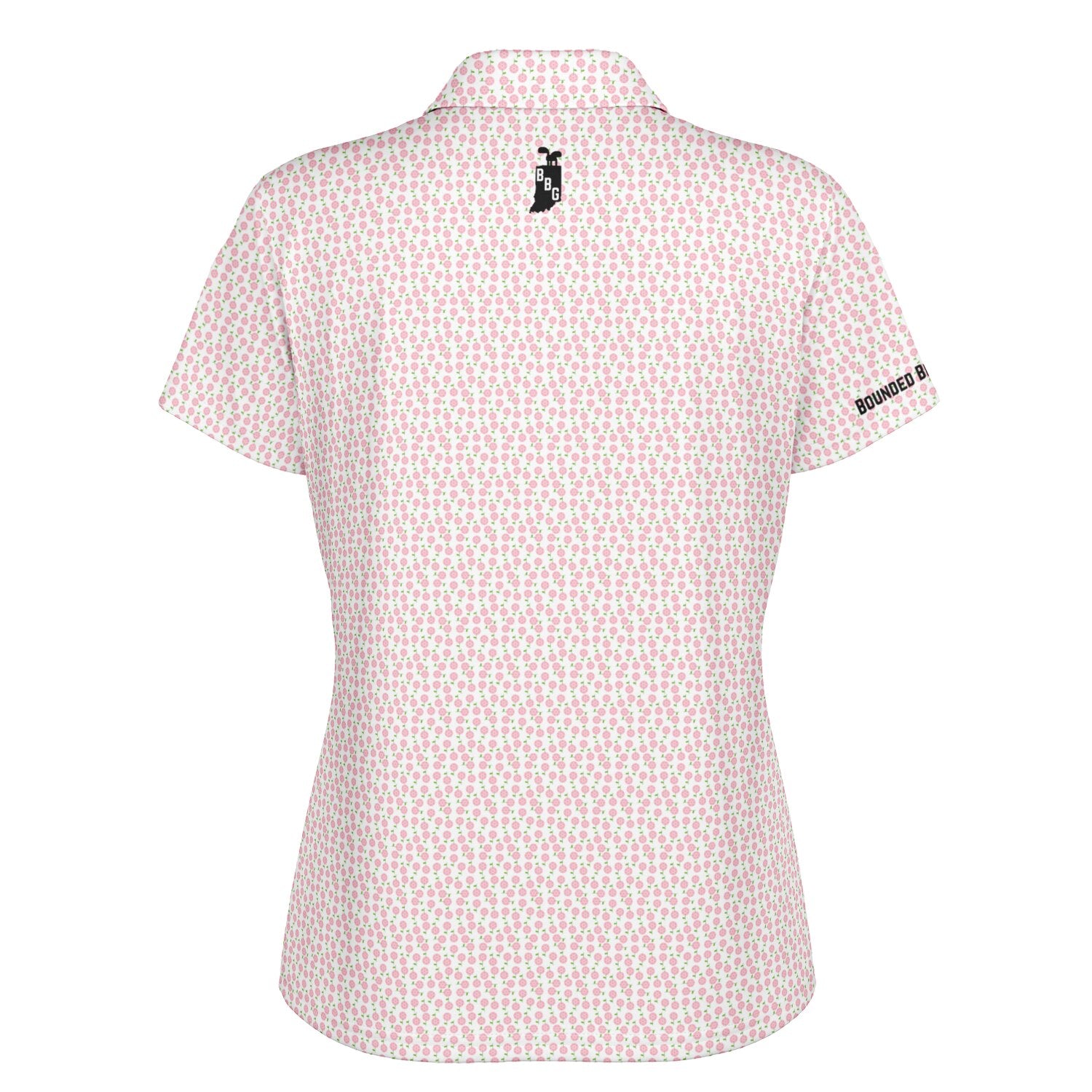 Women's Pink Peonies Polo