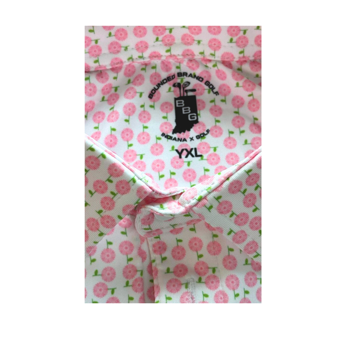 Youth's Pink Peonies Polo image 2
