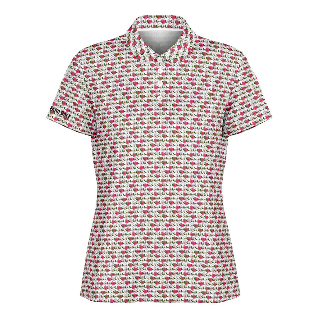 Women's Colored Peonies Sleeved Polo