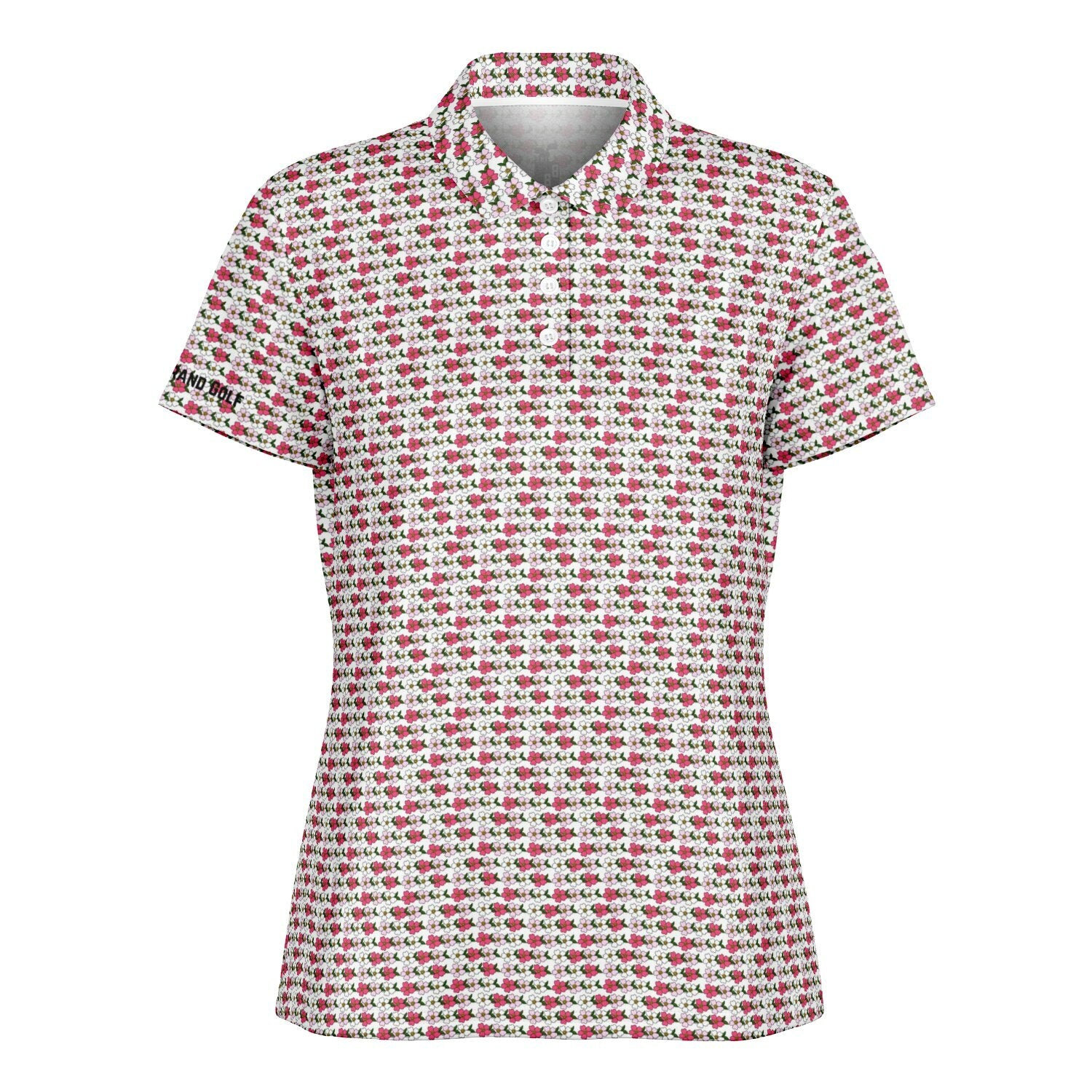 Women's Colored Peonies Sleeved Polo