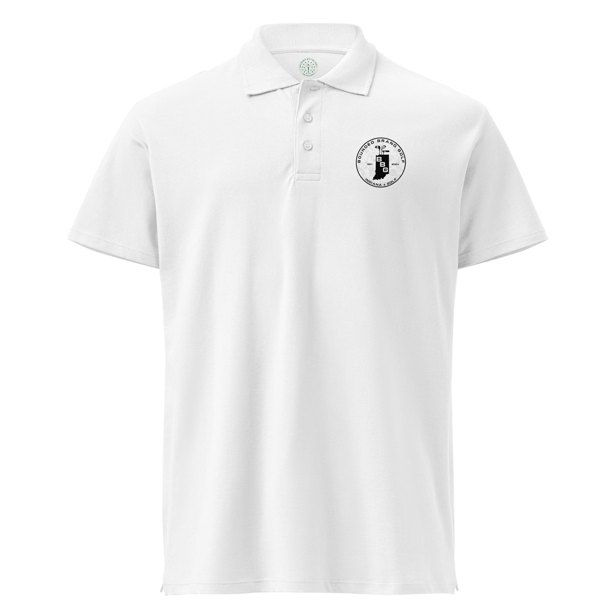 BBG Classic White Polo – Bounded Brand Golf